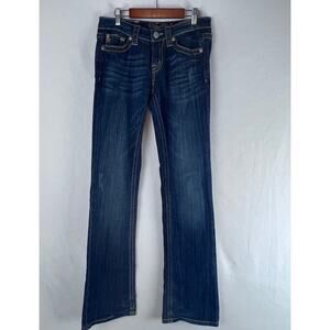 MISS ME JEANS Women's Y2K Mid Rise Boot Cut JP4896K-3 Dark Wash Size 28
